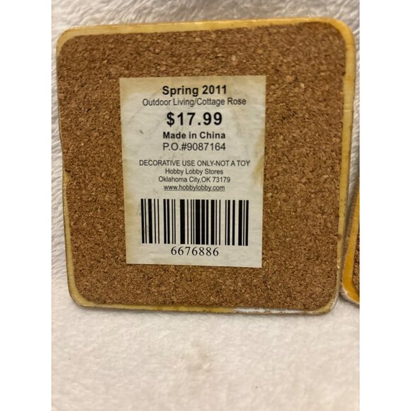 Vintage-Inspired Floral Cork-Backed Coasters Set Of 4 By Hobby Lobby - Picture 5 of 13